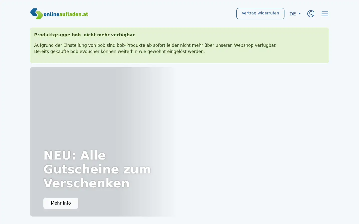 Screenshot of onlineaufladen.at