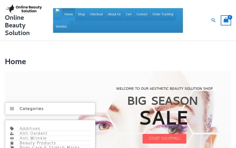 Screenshot of onlinebeautysolution.com