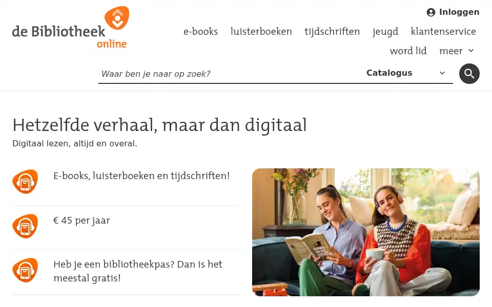Screenshot of onlinebibliotheek.nl