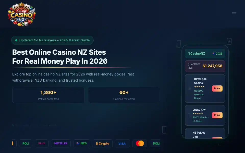Screenshot of onlinecasino-nz.site