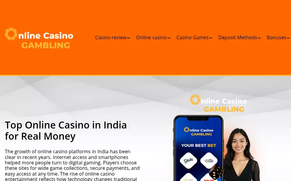 Screenshot of onlinecasinogambling.in