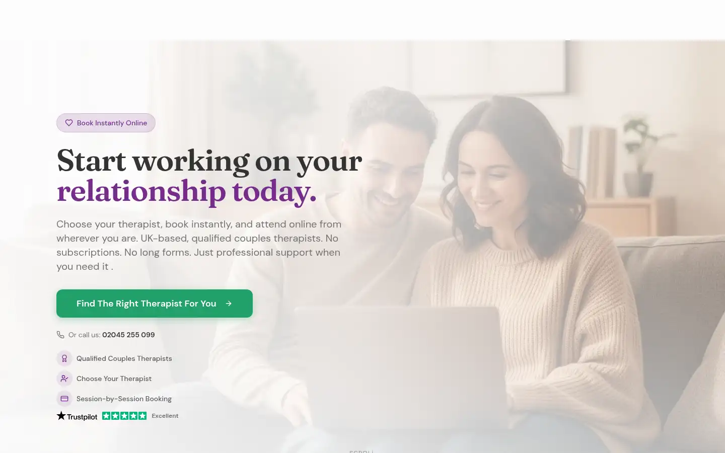 Screenshot of onlinecouplescounselling.com