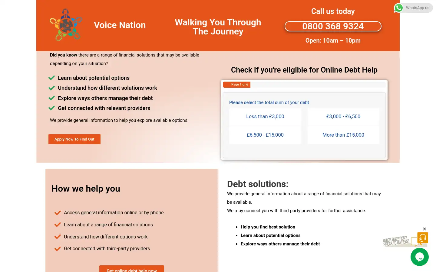 Screenshot of onlinedebthelp.co.uk