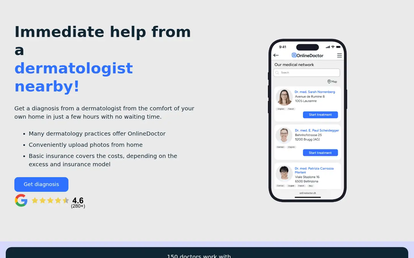 Screenshot of onlinedoctor.ch