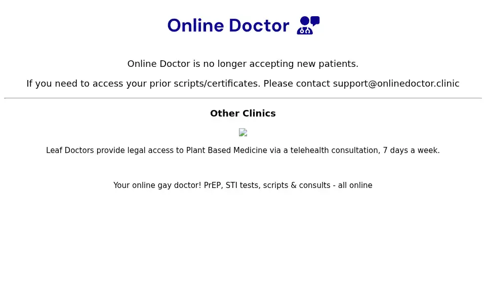 Screenshot of onlinedoctor.clinic