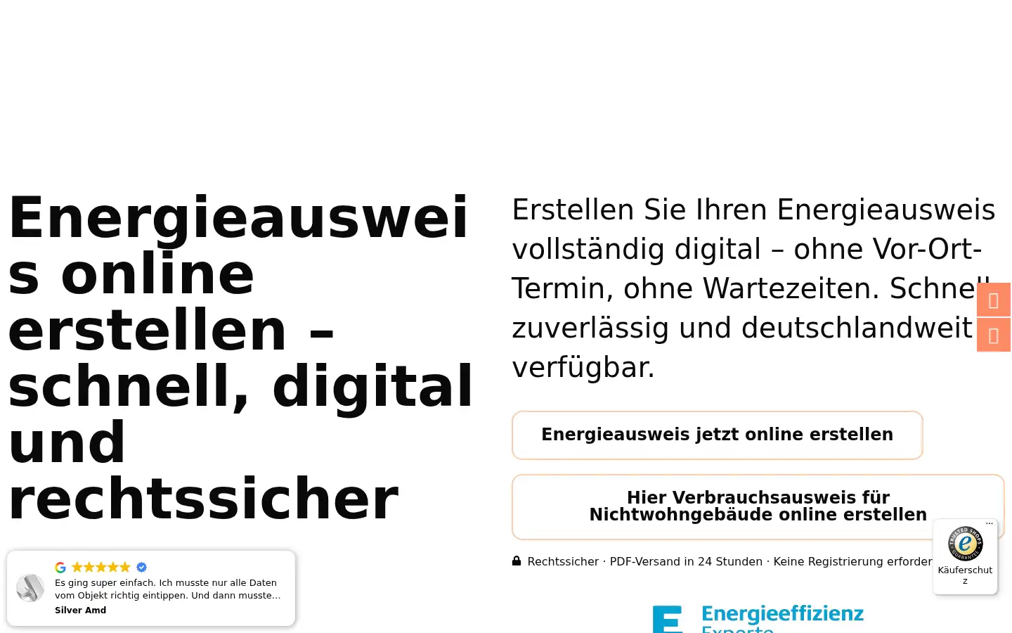 Screenshot of onlineenergieausweis.com