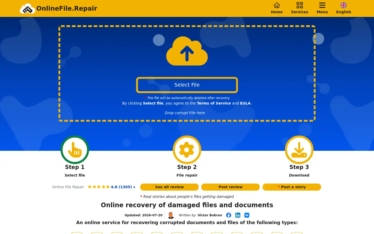 Screenshot of onlinefile.repair