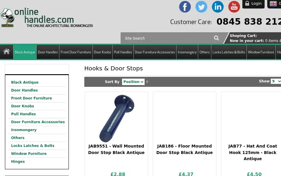 Screenshot of onlinehandles.com
