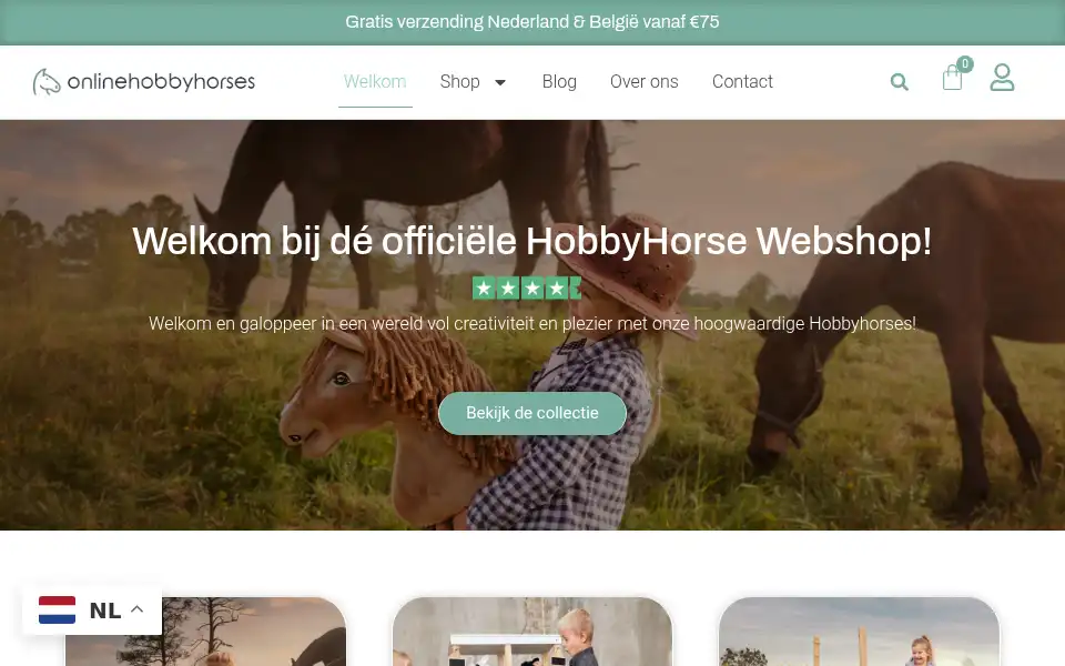 Screenshot of onlinehobbyhorses.nl