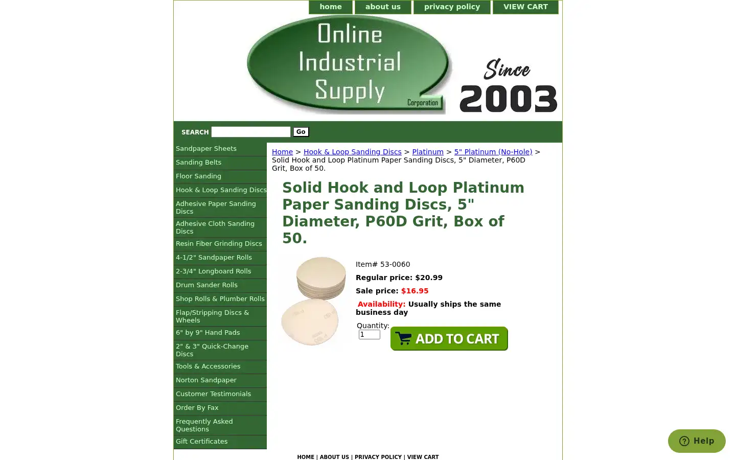 Screenshot of onlineindustrialsupply.com