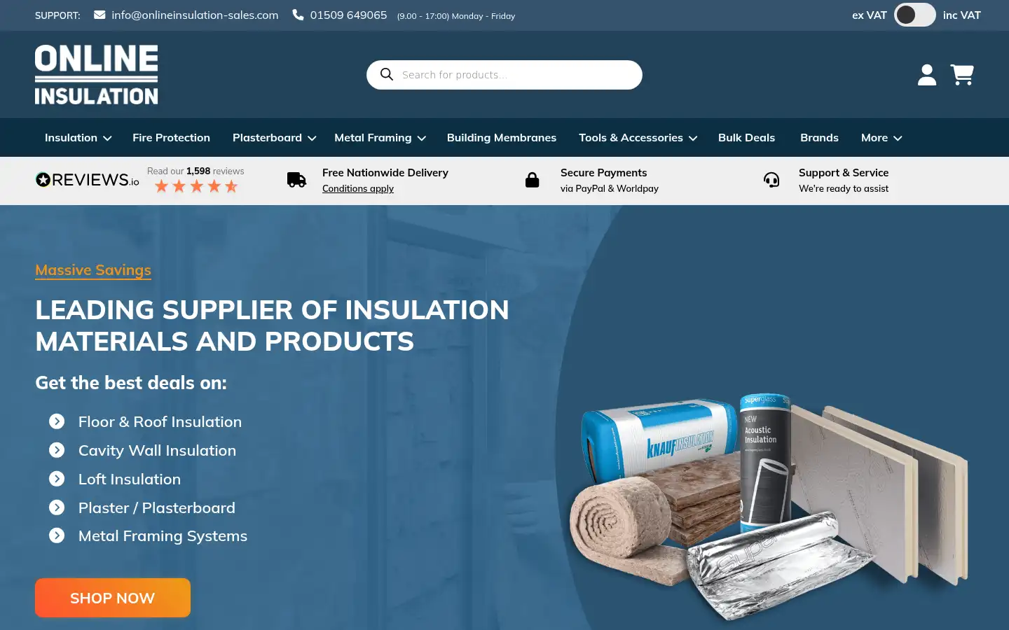 Screenshot of onlineinsulation-sales.com