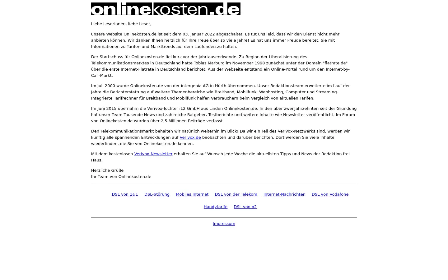 Screenshot of onlinekosten.de