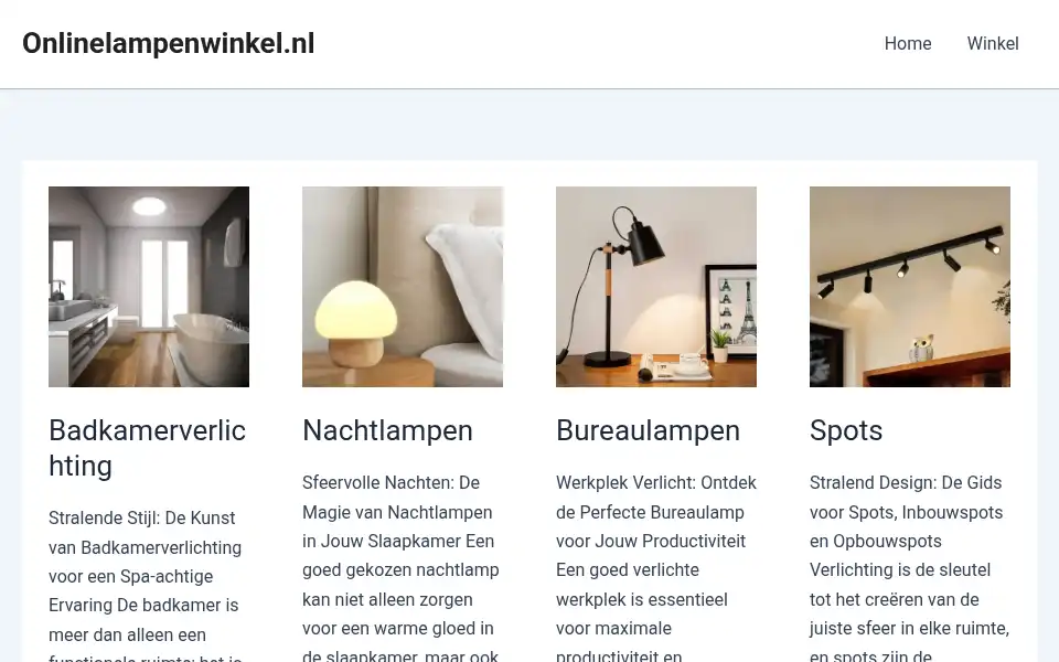 Screenshot of onlinelampenwinkel.nl