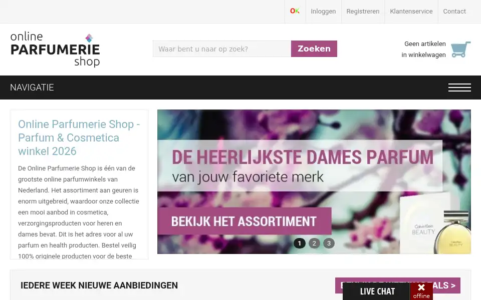 Screenshot of onlineparfumerieshop.nl