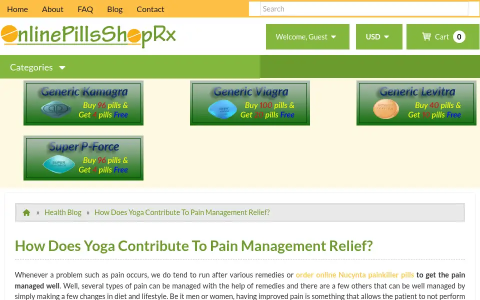 Screenshot of onlinepillshoprx.com