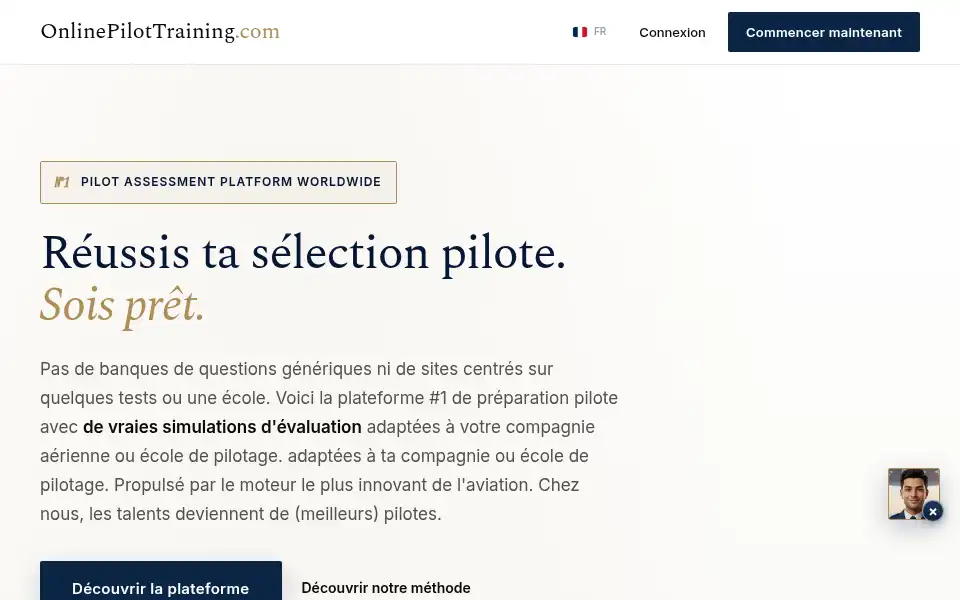 Screenshot of onlinepilottraining.com