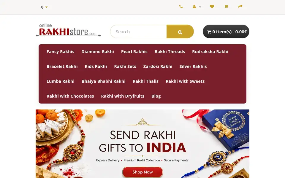 Screenshot of onlinerakhistore.com