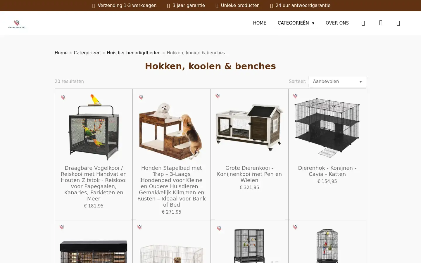 Screenshot of onlineshophrj.nl
