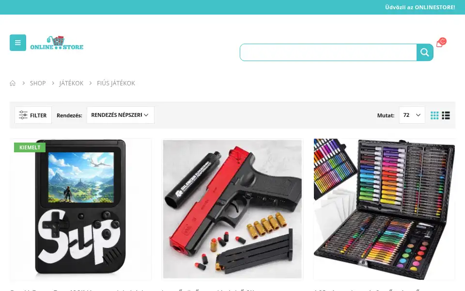 Screenshot of onlinestore.hu