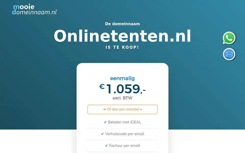 Screenshot of onlinetenten.nl