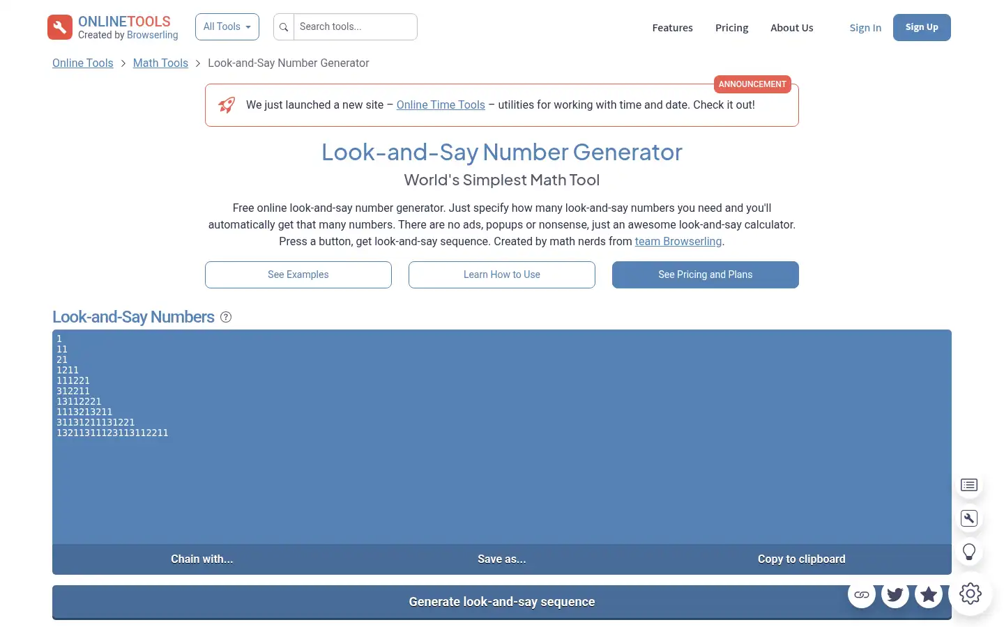 Screenshot of onlinetools.com