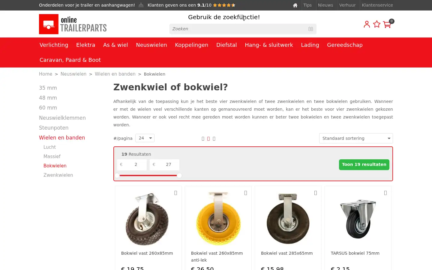 Screenshot of onlinetrailerparts.nl