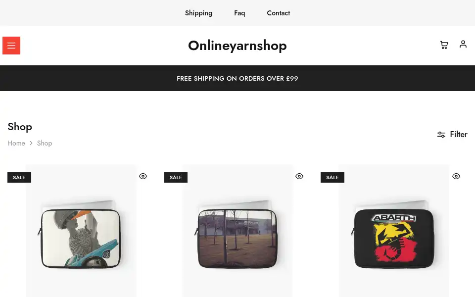 Screenshot of onlineyarnshop.co.uk