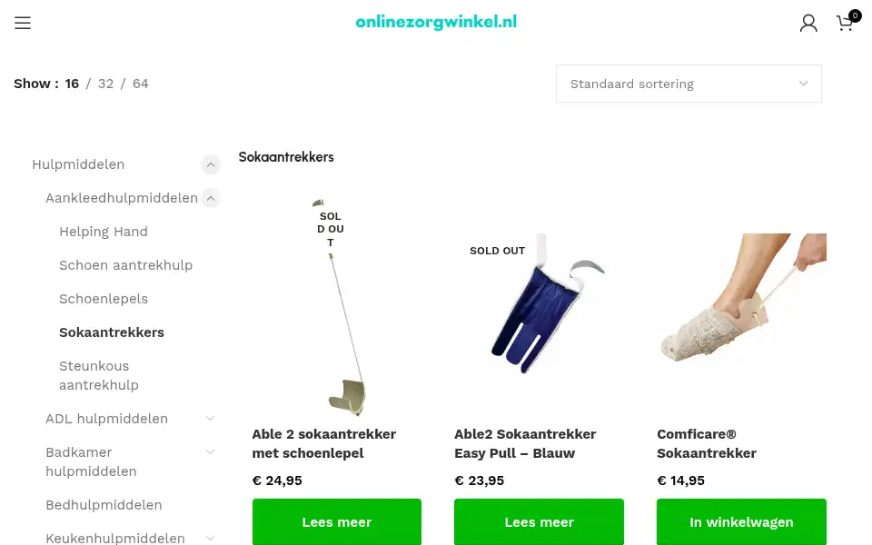Screenshot of onlinezorgwinkel.nl