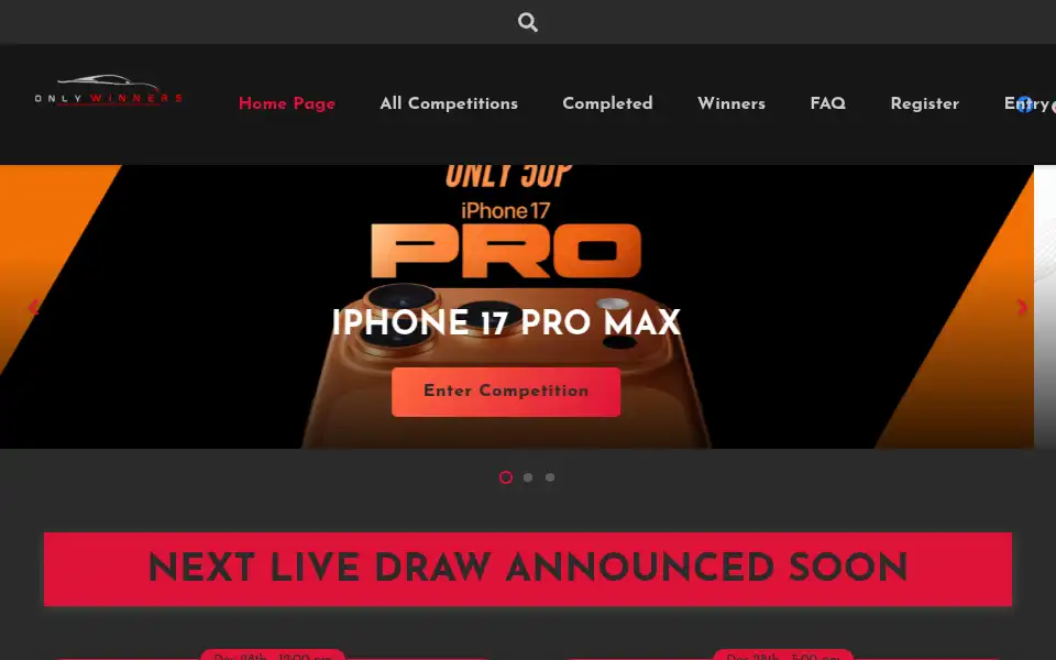 Screenshot of only-winners.co.uk