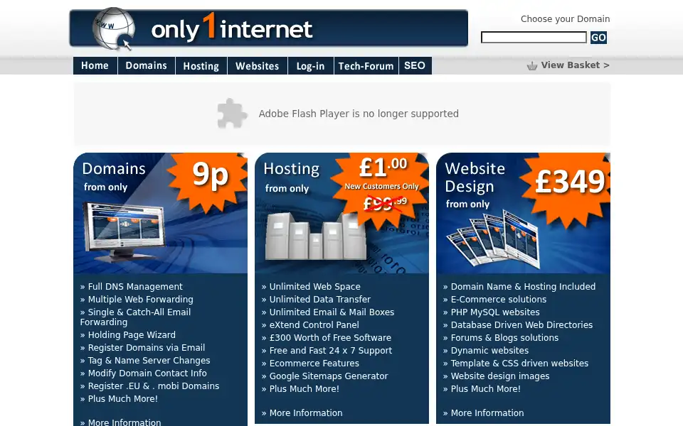 Screenshot of only1internet.com
