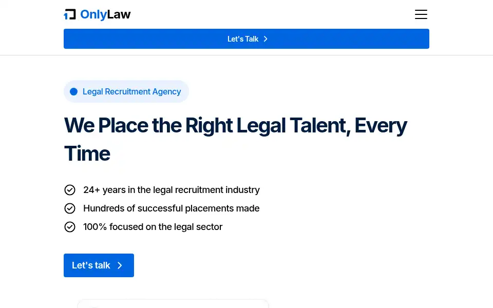Screenshot of onlylaw.co.uk