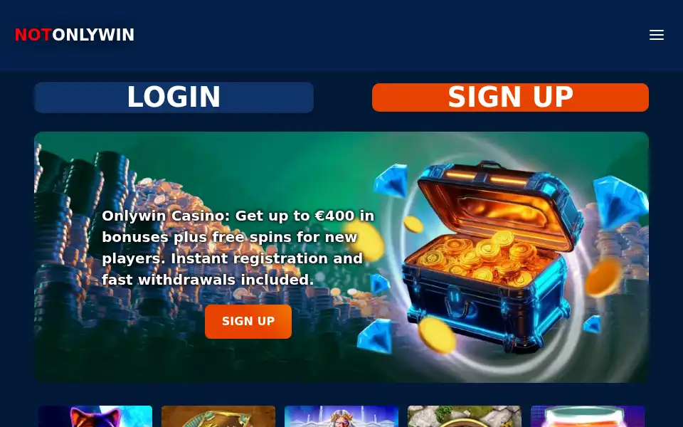 Screenshot of onlywincasino1.com