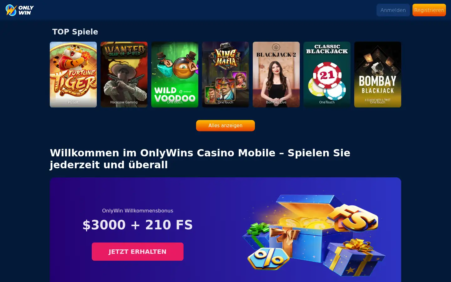 Screenshot of onlywins.site