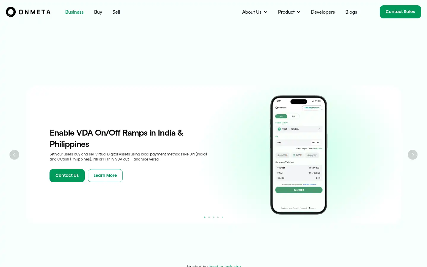 Screenshot of onmeta.in