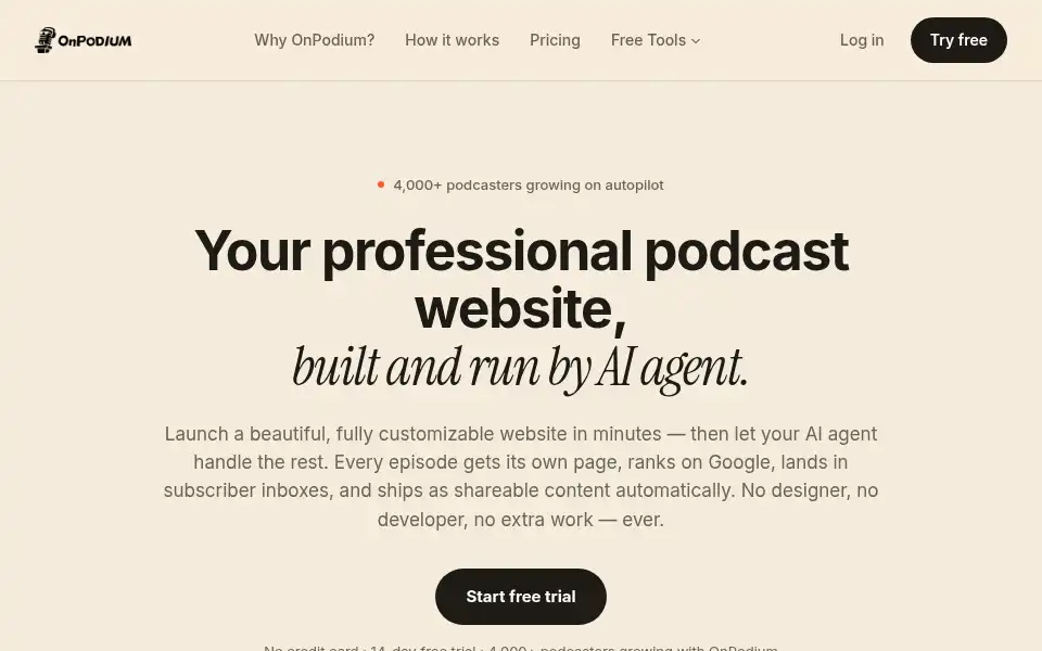Screenshot of onpodium.com