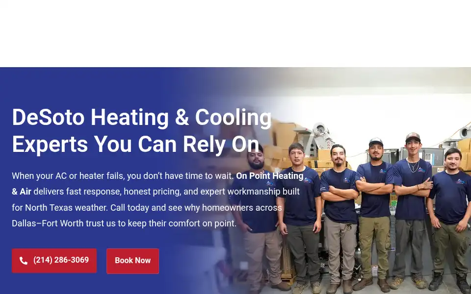 Screenshot of onpointhvacdfw.com