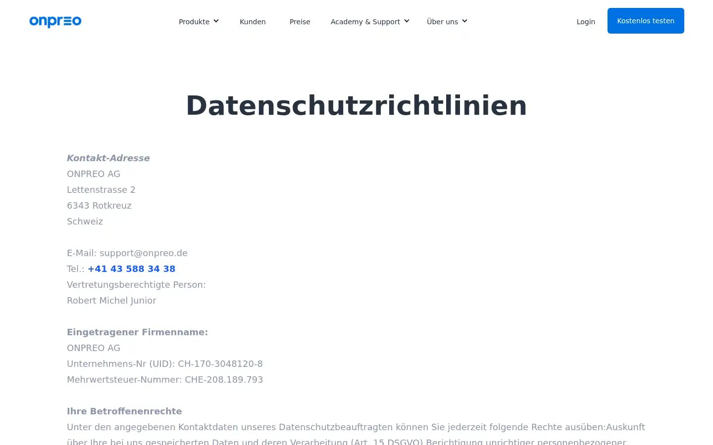 Screenshot of onpreo.com