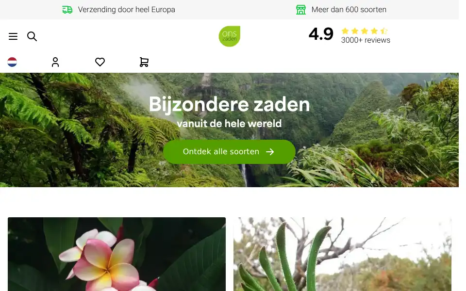 Screenshot of onszaden.nl