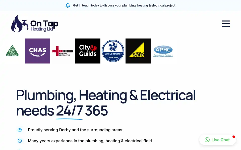 Screenshot of ontapheatingltd.co.uk