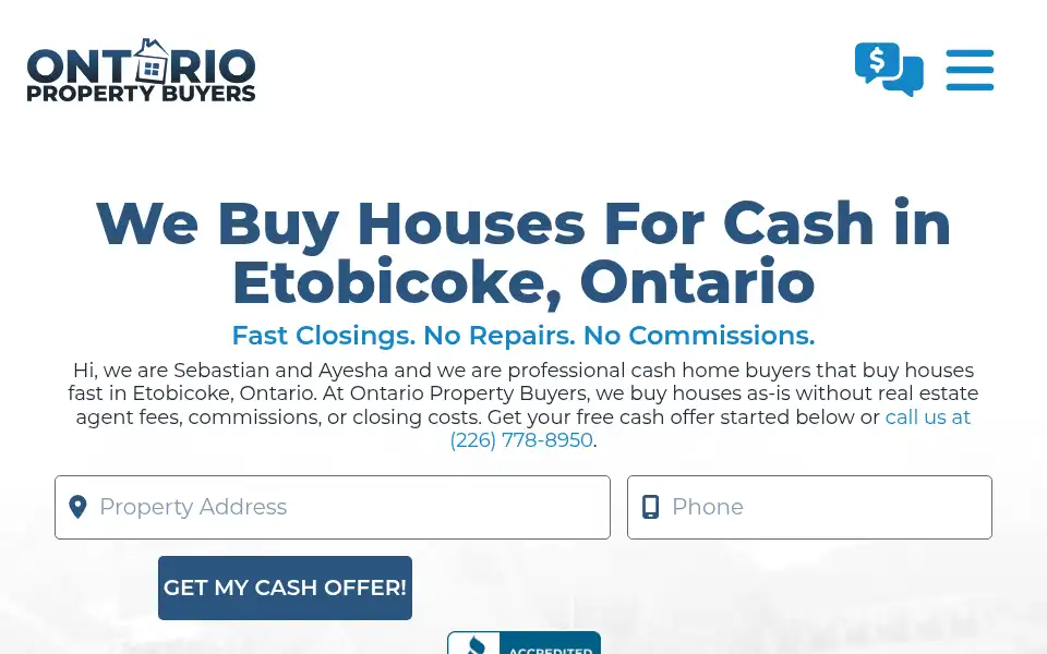 Screenshot of ontariopropertybuyers.com