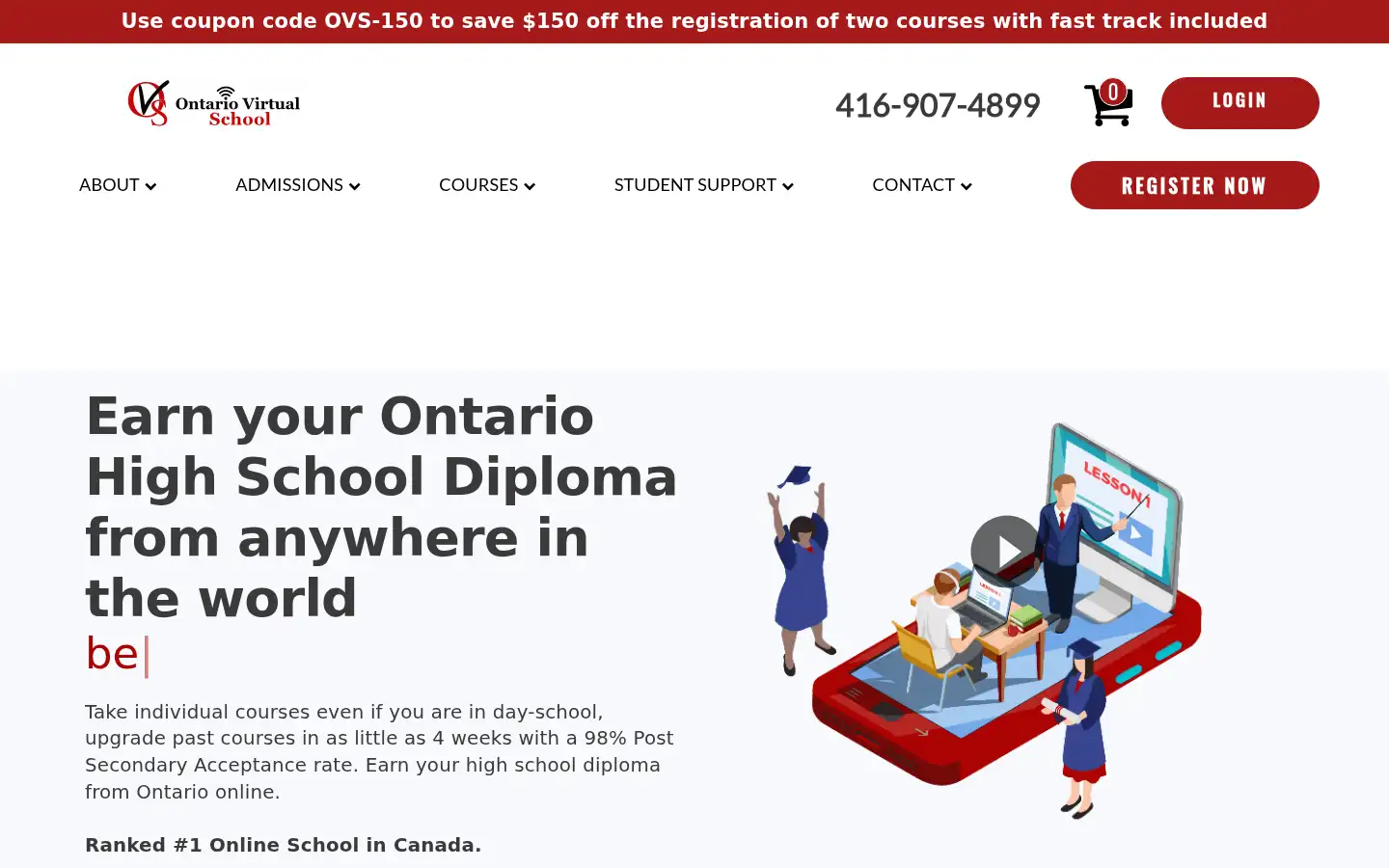Screenshot of ontariovirtualschool.ca