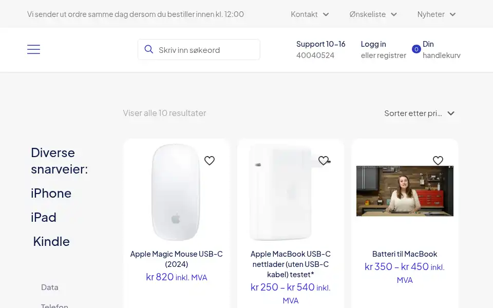 Screenshot of ontel.no