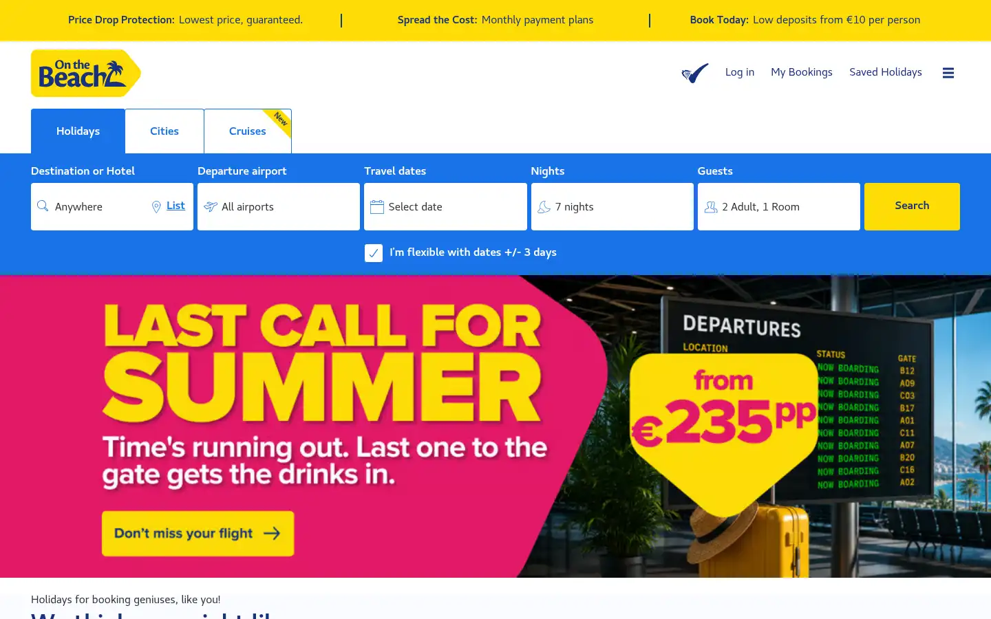 Screenshot of onthebeach.ie