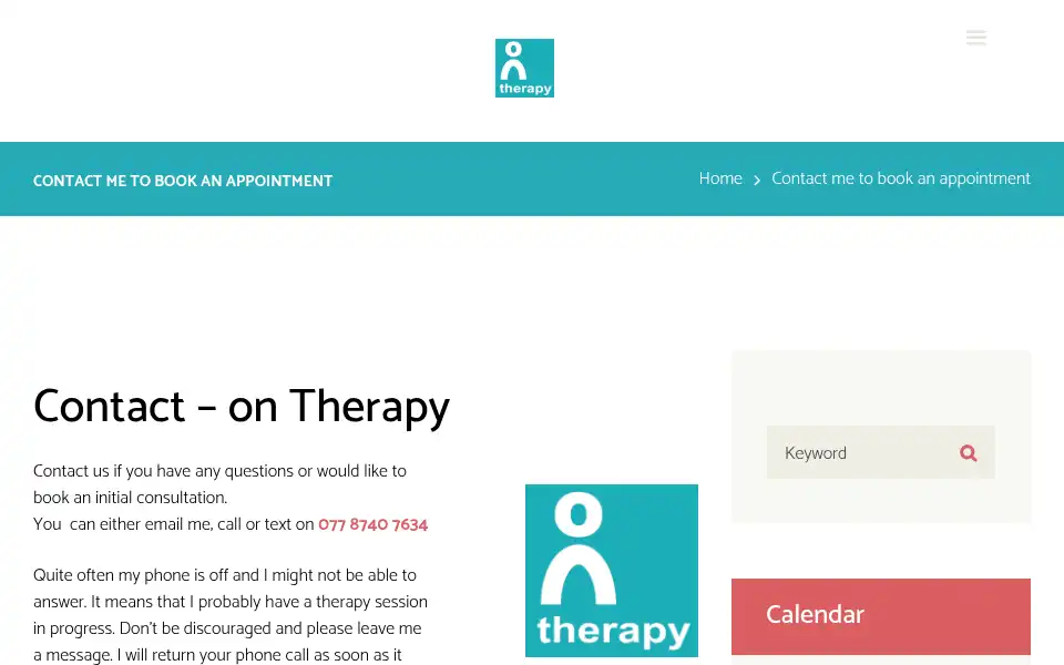 Screenshot of ontherapy.co.uk