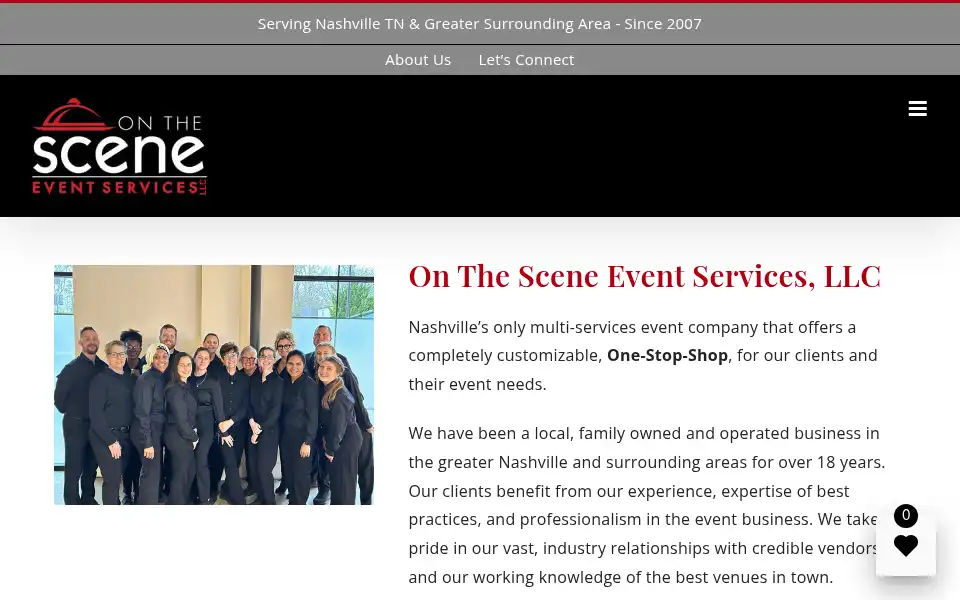 Screenshot of onthesceneeventservices.com