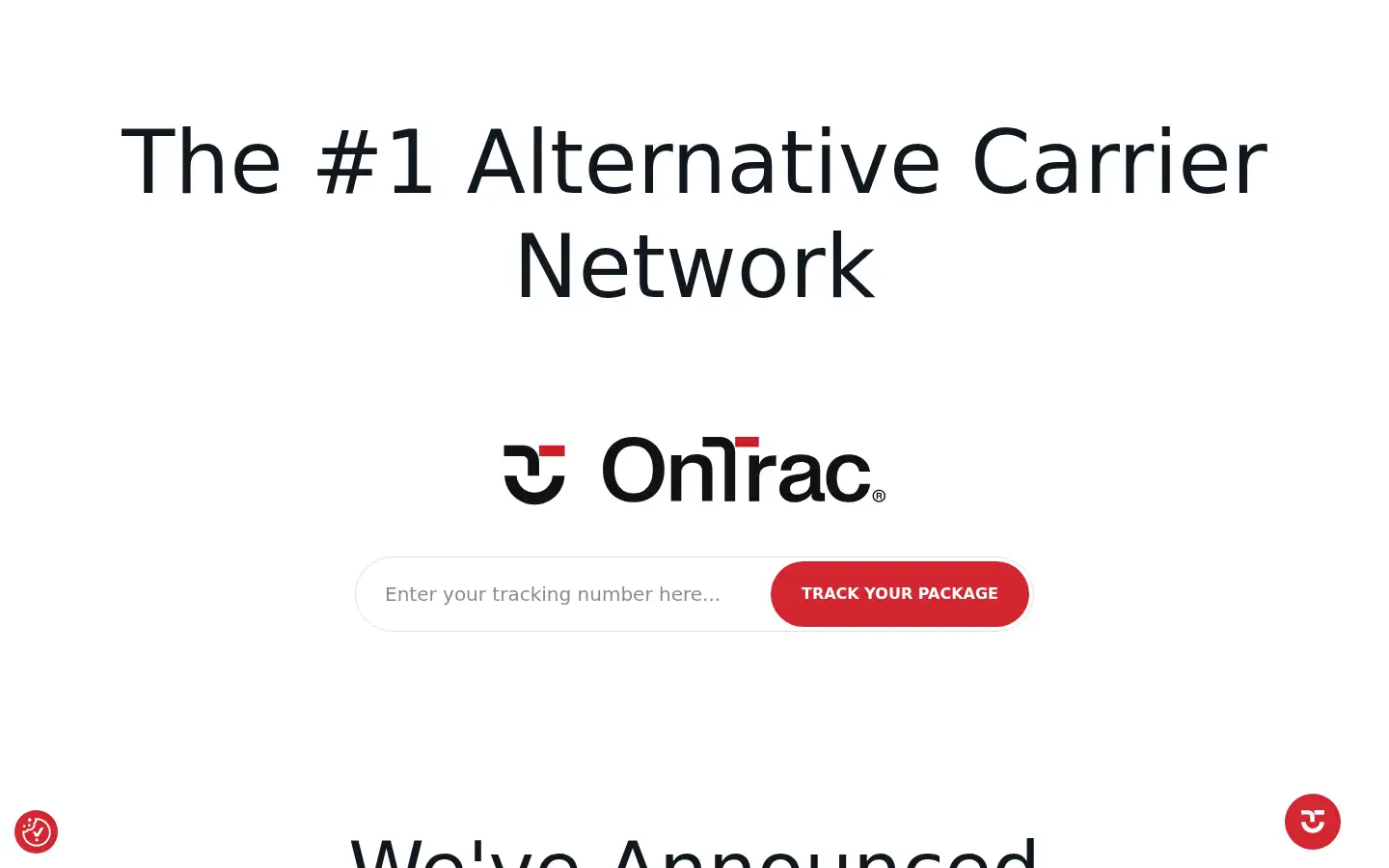 Screenshot of ontrac.com