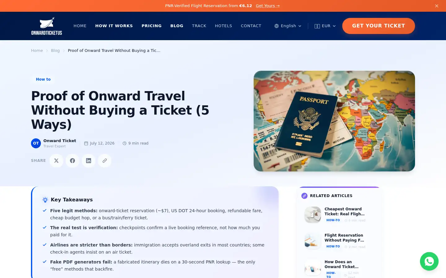 Screenshot of onwardticket.us