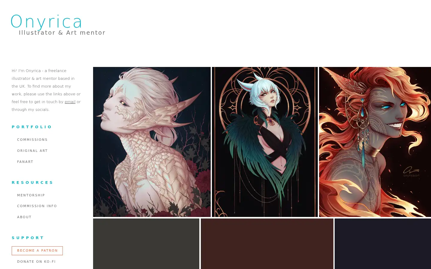 Screenshot of onyrica.art