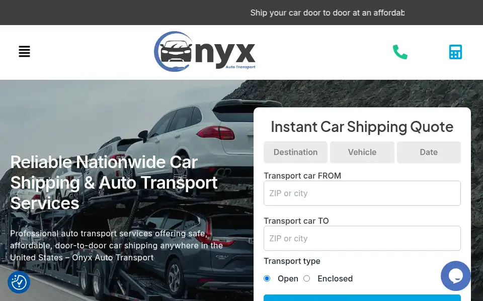 Screenshot of onyxautotransport.com