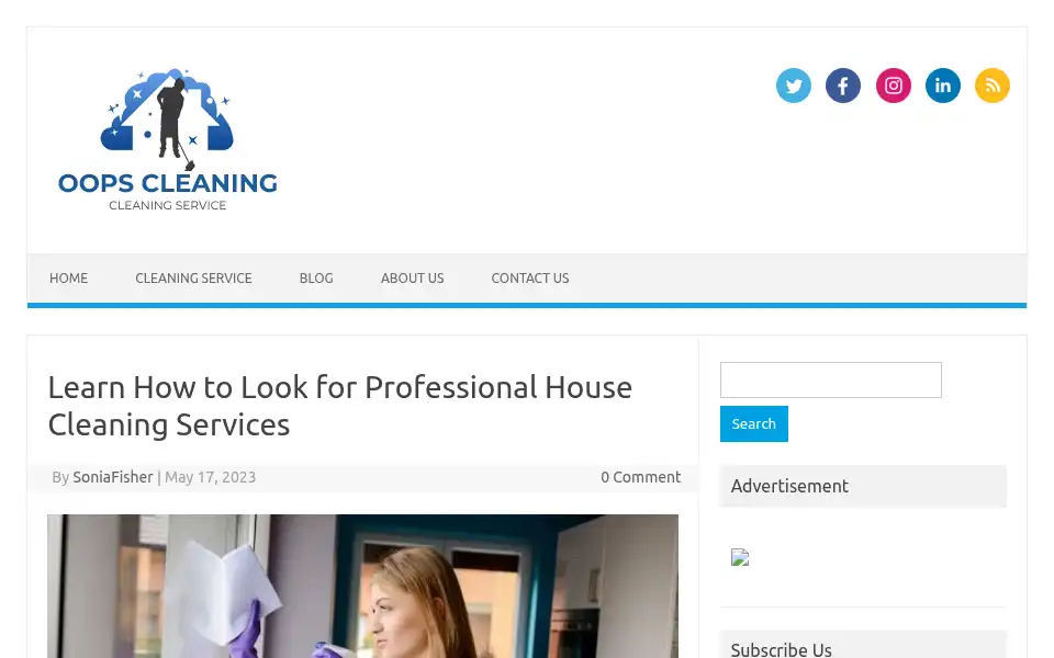 Screenshot of oopscleaning.com.au